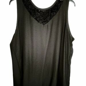 Storybuk Black Lace Insert Sleeveless Blouse L.